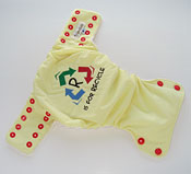 R is for Recycle<br>Embroidered Trimsies AIO/AI2 Diaper<br>Size Medium<br>With Bamboo Velour
