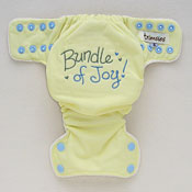 Bundle of Joy<br>Embroidered Trimsies AIO/AI2 Diaper<br>Size Newborn/Small<br>With Bamboo Velour