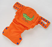 Later Gator<br>Embroidered Trimsies AIO/AI2 Diaper<br>Size Large<br>With Bamboo Velour