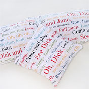 Set of 3 cooling corn bags<br>Dick and Jane print