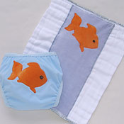 Trimsies size M goldfish cover<br>With goldfish velour prefold<br><b>Free Shipping</b>