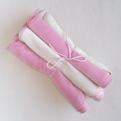 Organic cotton and bamboo wipes/washcloths<br>Pink and natural